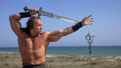 Cuando Schwarzenegger filmó "Conan El Bárbaro" a principios de los ochenta venía de ganar un Mr. Olympia en fisiculturismo en 1980